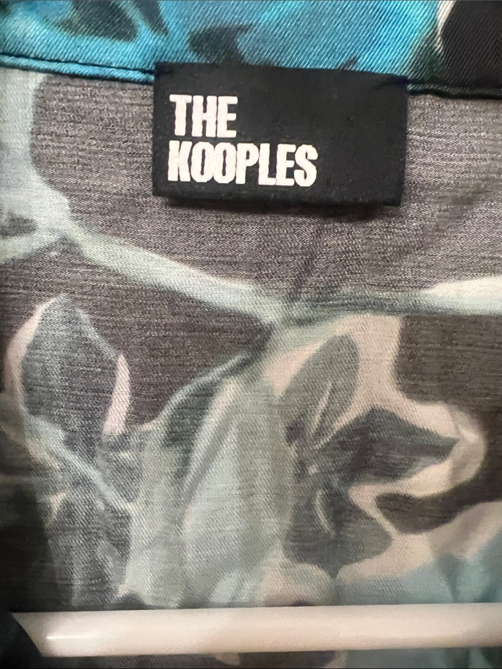 The Kooples Black Button-Down Blouse with Teal Floral Print - Picture 2 of 5